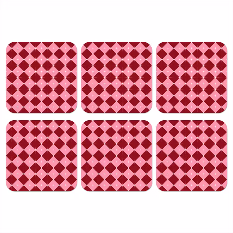 Onderzetter - Ster - Rood - Roze - Kerst — 1