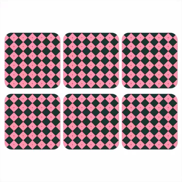 Onderzetter - Ster - Roze - Groen - Kerst — 1