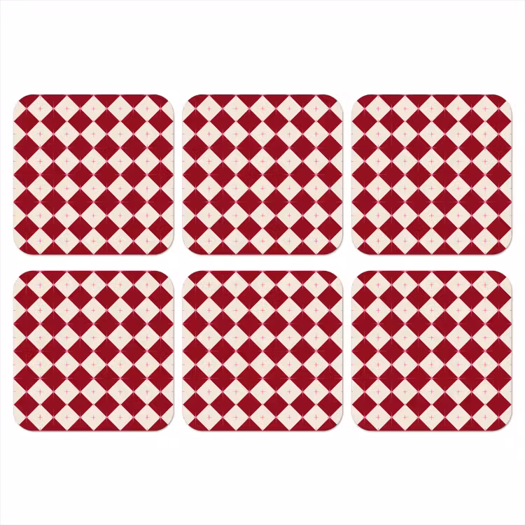 Onderzetter - Ster - Roze - Rood - Kerst — 1