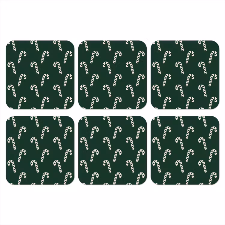 Onderzetter​ - Kerst - Groen - Wit - Zuurstok — 1