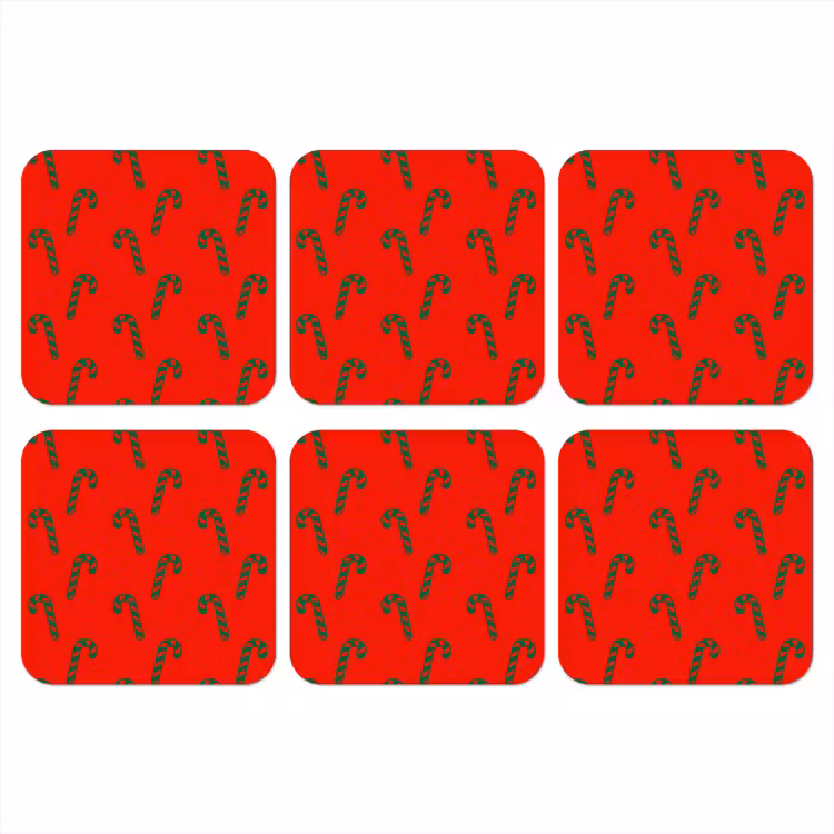 Onderzetter - Kerst - Rood - Groen - Zuurstok — 1