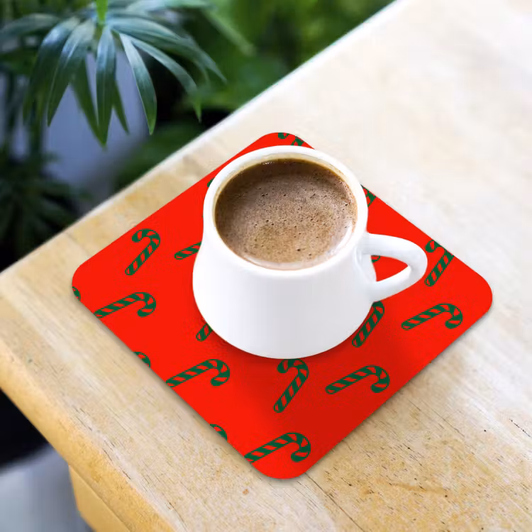 Onderzetter - Kerst - Rood - Groen - Zuurstok — 3