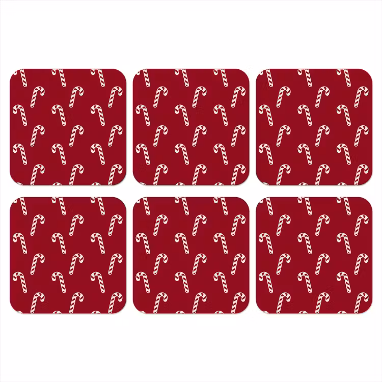 Onderzetter​ - Kerst - Rood - Wit - Zuurstok — 1