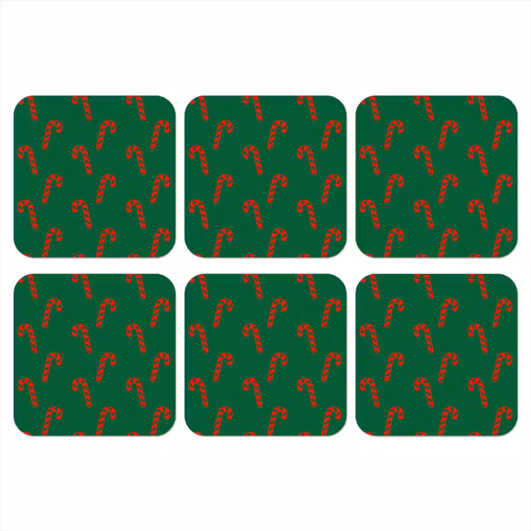 Onderzetter - Kerst - Groen - Rood - Zuurstok — 1
