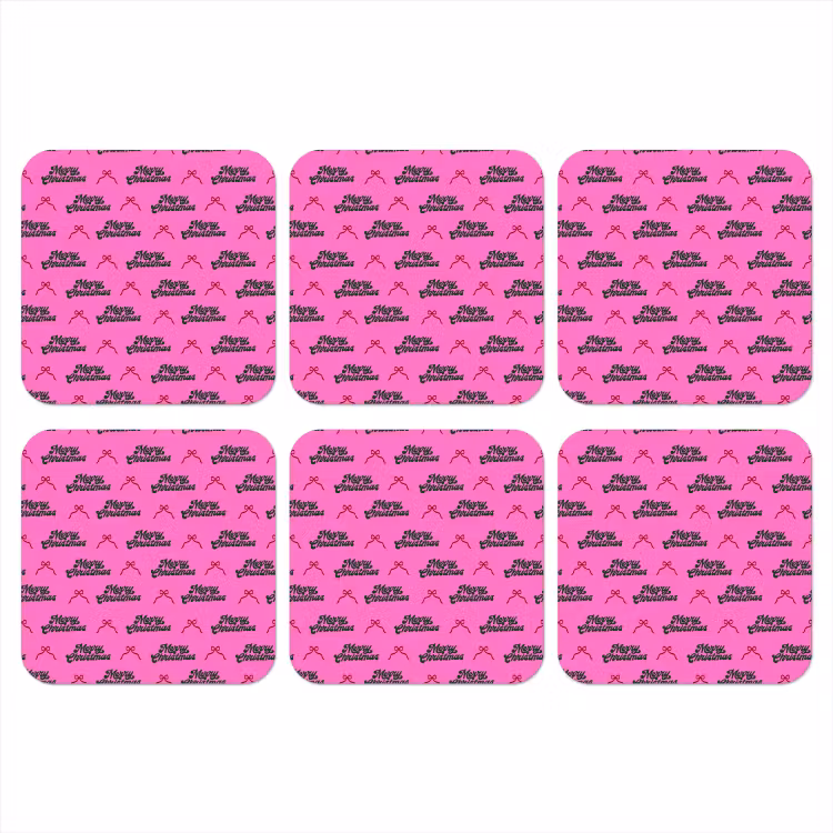 Onderzetter - Tekst - Neon - Roze - Kerst — 1