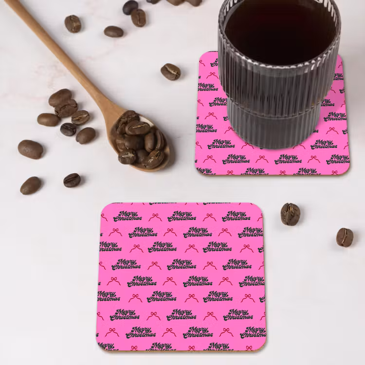 Onderzetter - Tekst - Neon - Roze - Kerst — 4