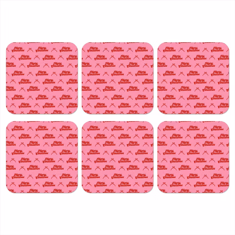 Onderzetter​ - Tekst - Strik - Rood - Roze — 1
