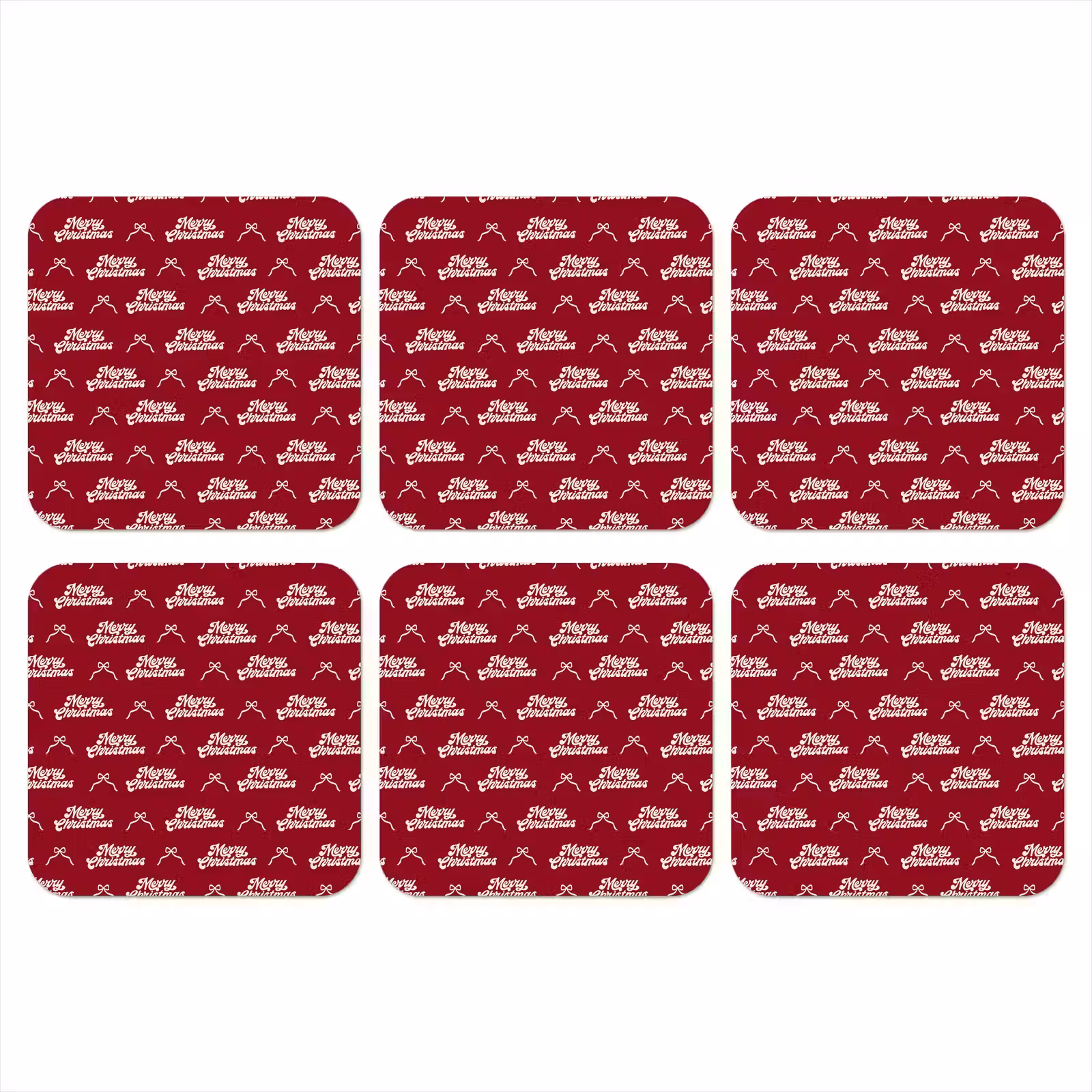 Onderzetter - Tekst - Rood - Wit - Strik — 1