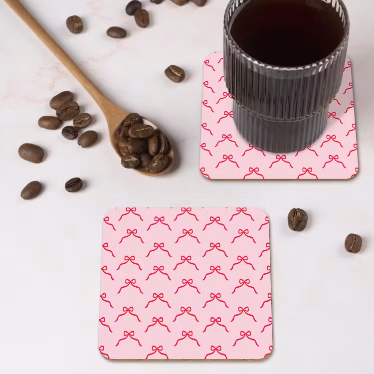 Onderzetter - Strik - Rood - Kerst - Roze — 4
