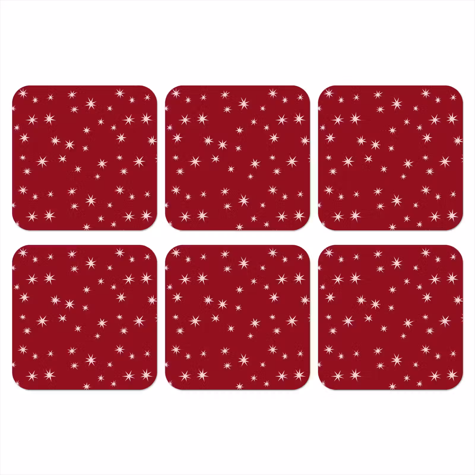 Onderzetter - Rood - Wit - Kerst - Ster — 1