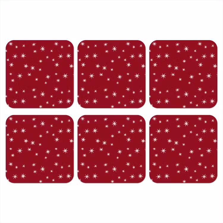 Onderzetter - Rood - Wit - Kerst - Ster — 1