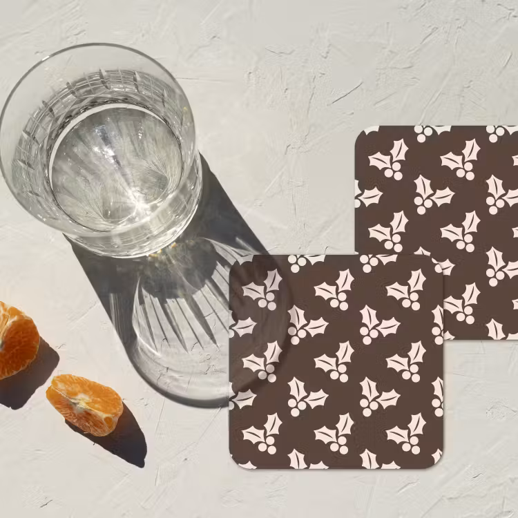 Onderzetter​ - Hulst - Bruin - Kerst — 2