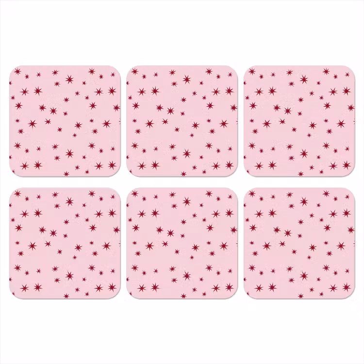 Onderzetter - Ster - Roze - Rood — 1