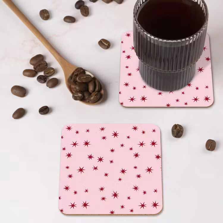 Onderzetter - Ster - Roze - Rood — 4