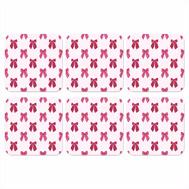 Onderzetter - Strikken - Kerst - Roze — 1