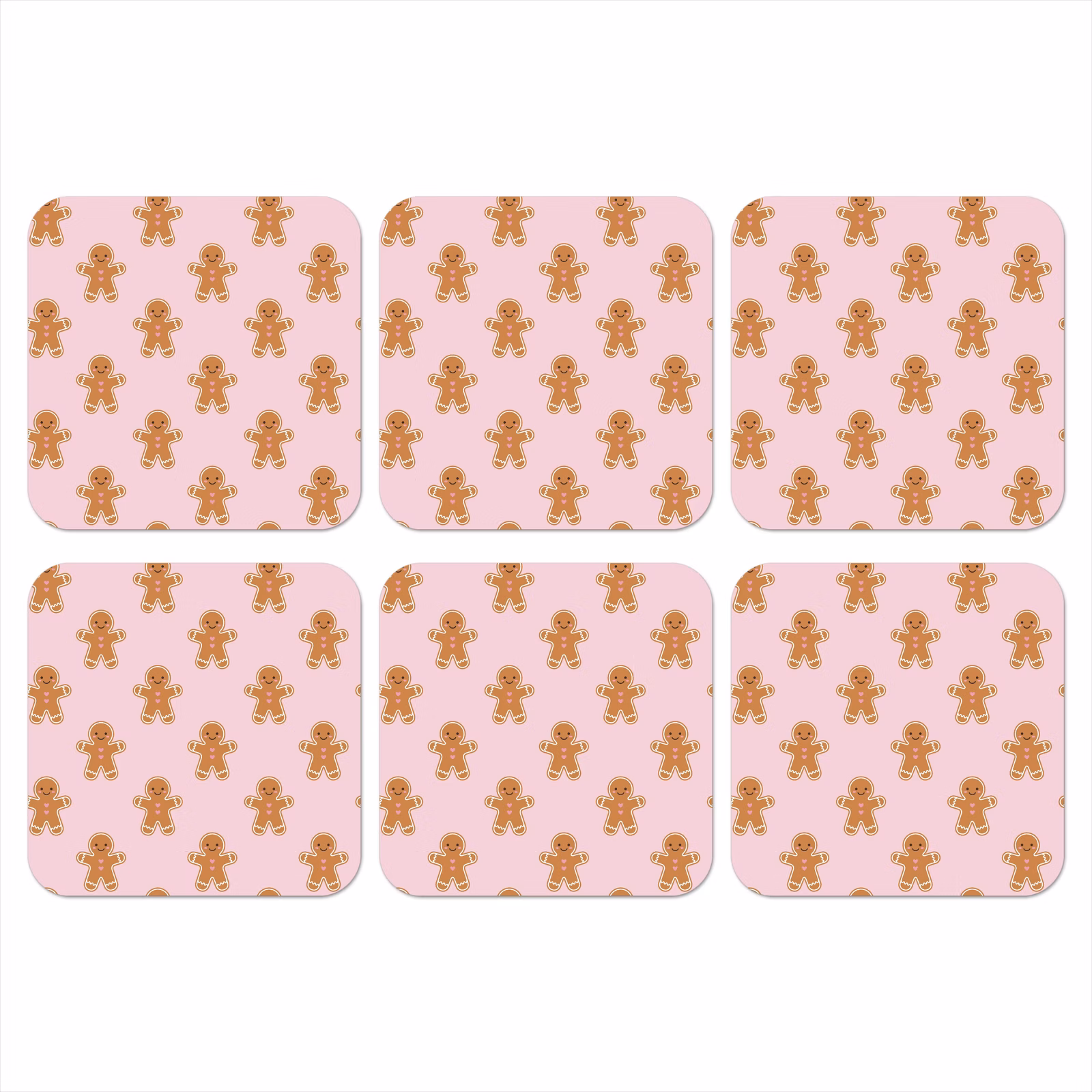 Onderzetter - Peperkoek - Kerst - Roze — 1