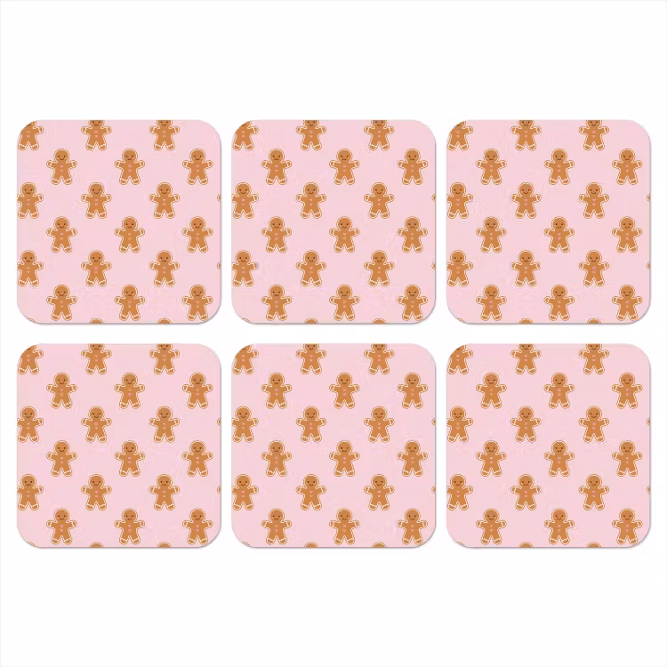 Onderzetter - Peperkoek - Kerst - Roze — 1