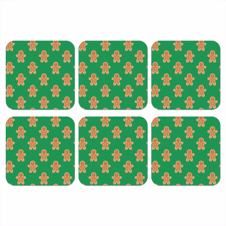 Onderzetter - Peperkoek - Kerst - Neon - Groen — 1