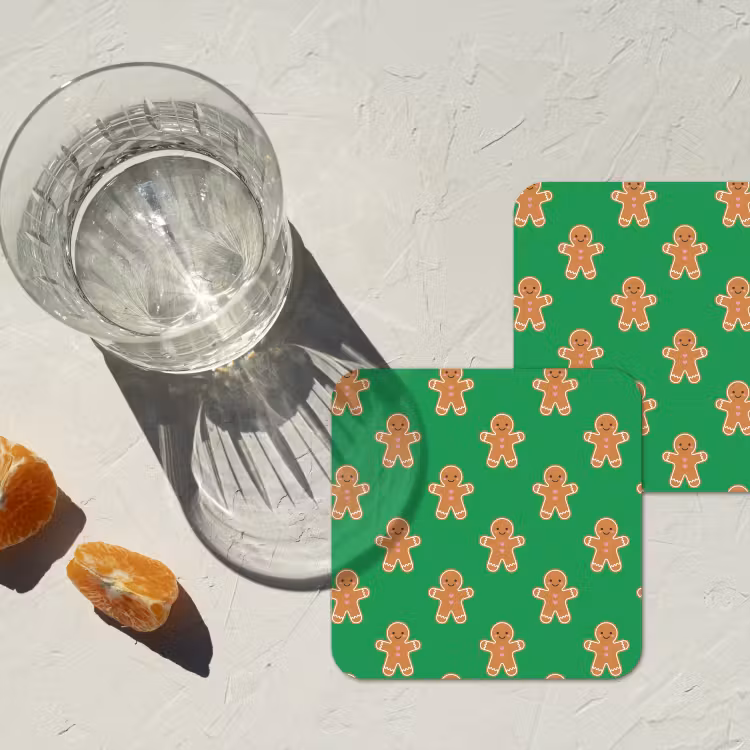 Onderzetter - Peperkoek - Kerst - Neon - Groen — 2