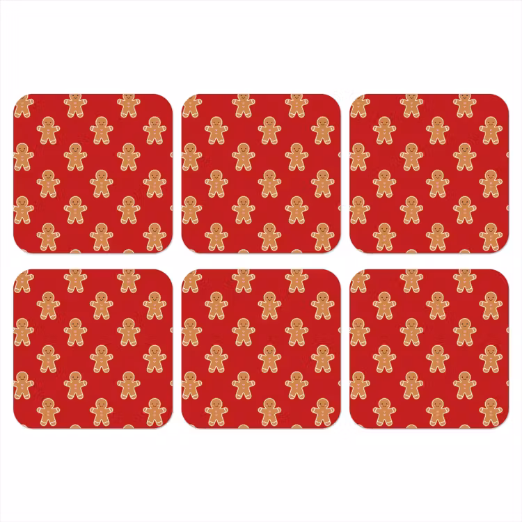 Onderzetter - Peperkoek - Kerst - Rood — 1