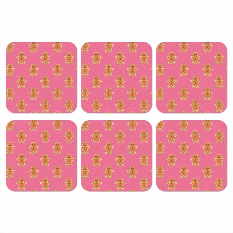 Onderzetter​ - Peperkoek - Kerst - Roze - Bruin — 1