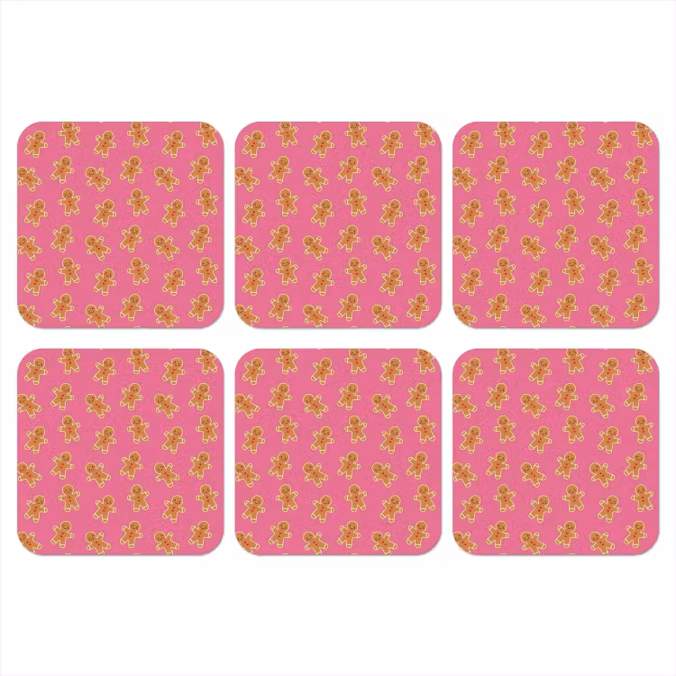 Onderzetter - Peperkoek - Roze - Bruin - Kerst — 1