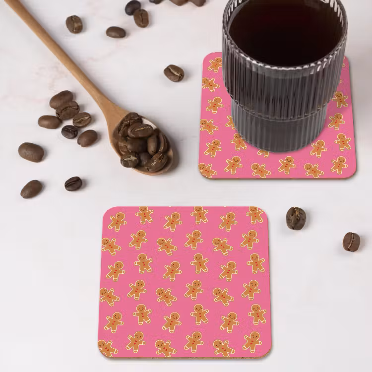 Onderzetter - Peperkoek - Roze - Bruin - Kerst — 4