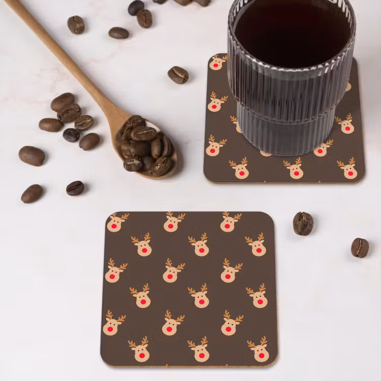 Onderzetter - Kerst - Rendieren - Bruin — 4