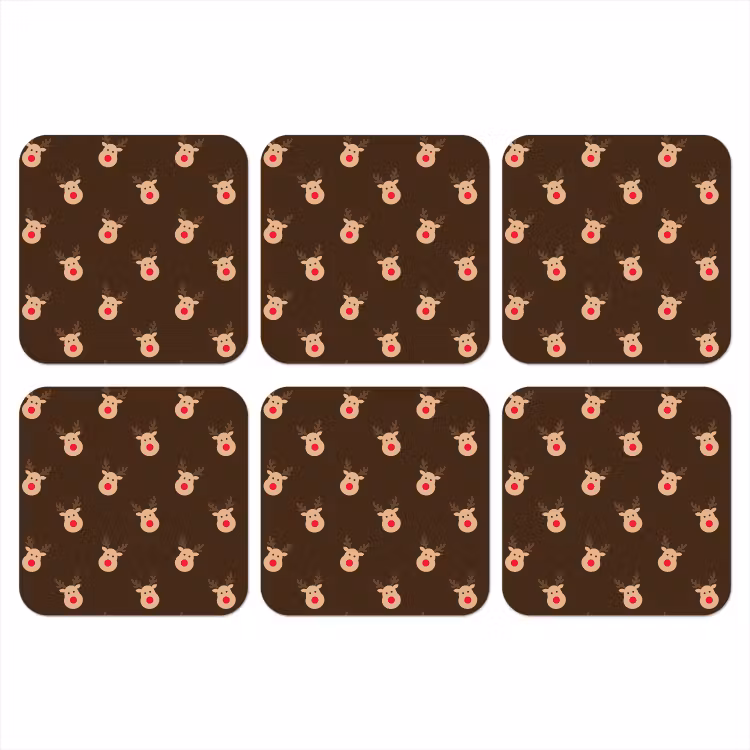 Onderzetter​ - Rendieren - Kerst - Bruin — 1