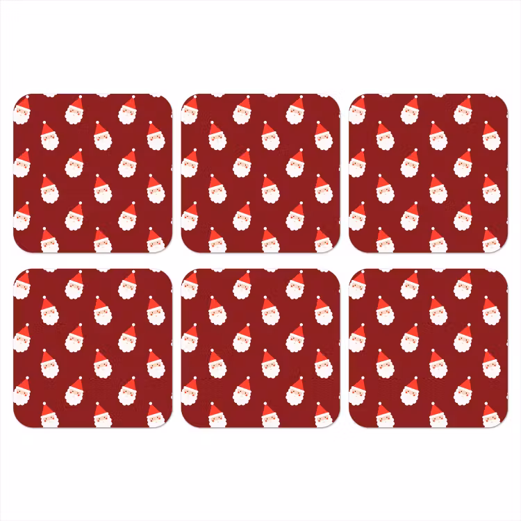 Onderzetter - Kerst - Kerstman - Rood — 1