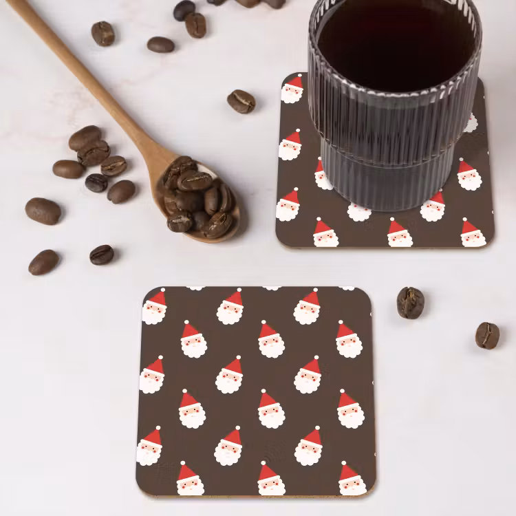 Onderzetter - Kerstman - Kerst - Bruin — 4