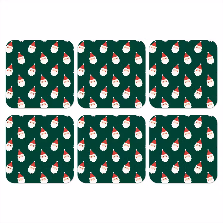 Onderzetter - Kerstman - Kerst - Groen — 1