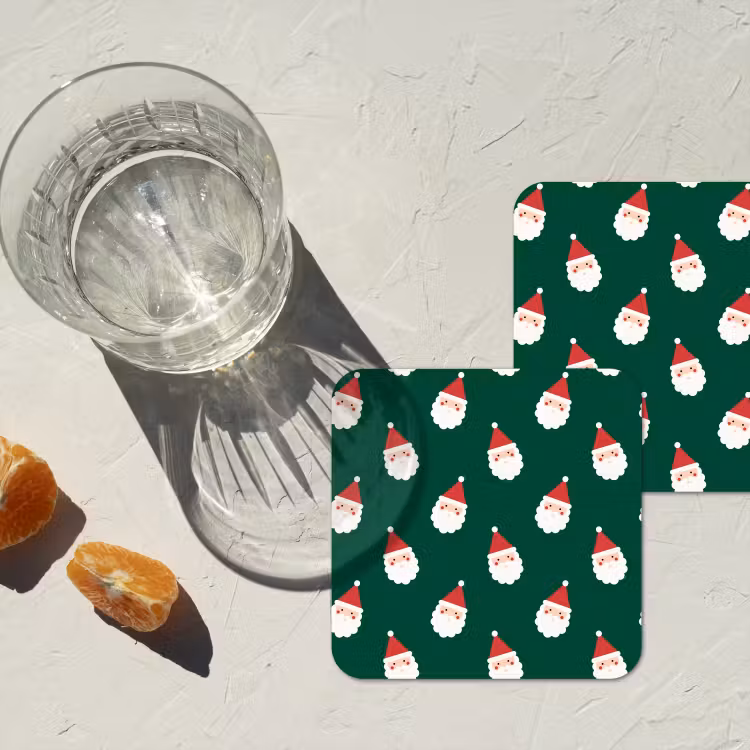 Onderzetter - Kerstman - Kerst - Groen — 2