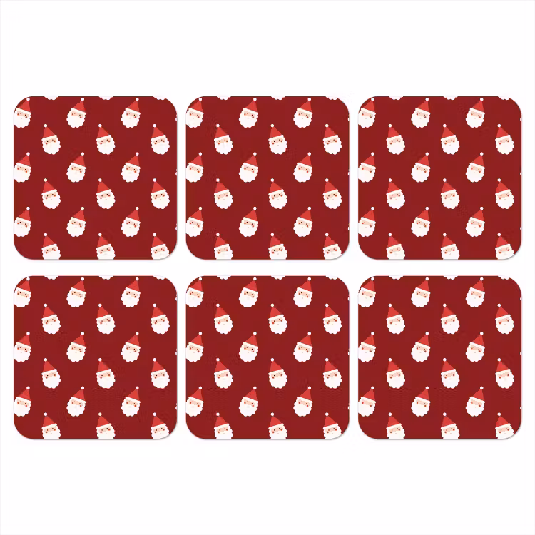 Onderzetter - Kerstman - Kerst - Rood — 1