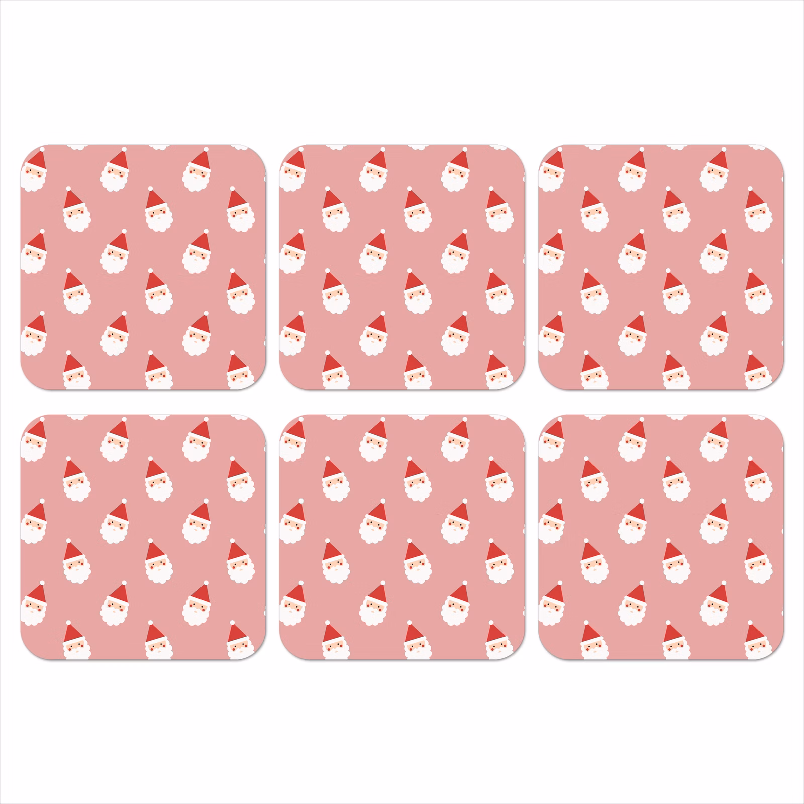 Onderzetter - Kerst - Kerstman - Roze — 1