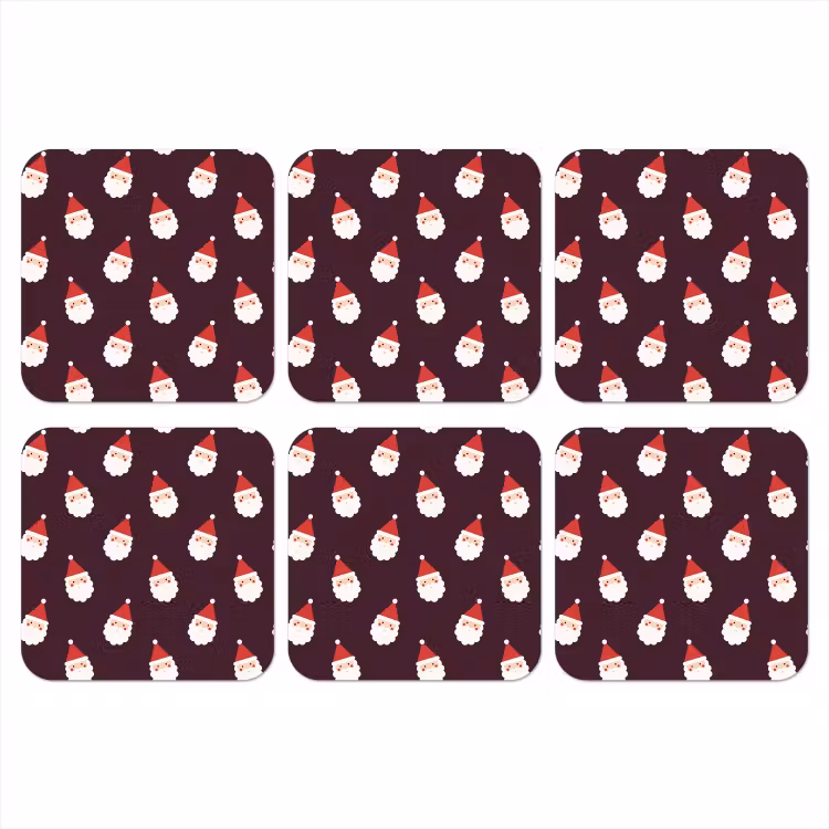Onderzetter​ - Kerstman - Kerst - Donker - Rood — 1