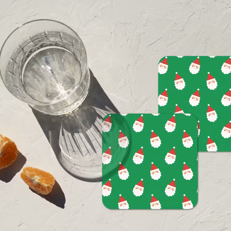 Onderzetter - Kerstman - Kerst - Neon - Groen — 2