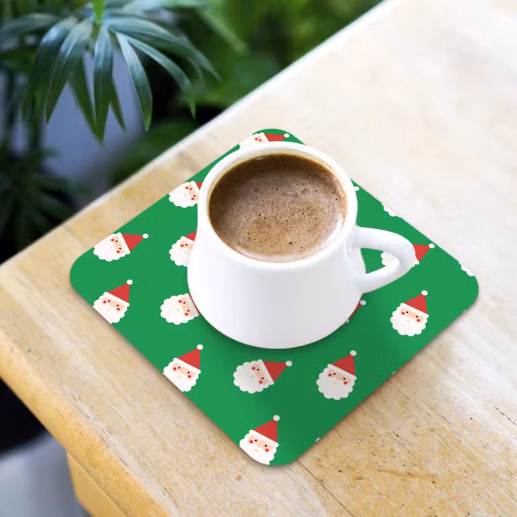 Onderzetter - Kerstman - Kerst - Neon - Groen — 3