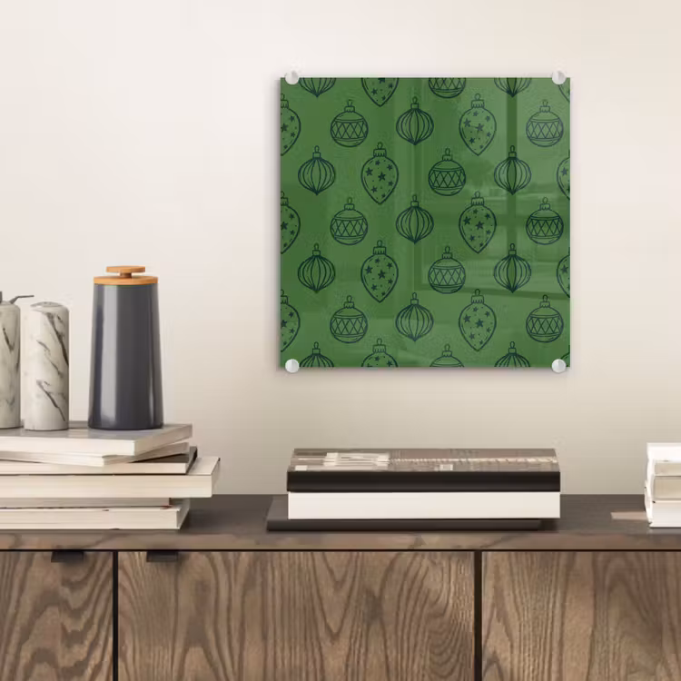 Glas schilderij - Kerstbal - Kerst - Groen — 2