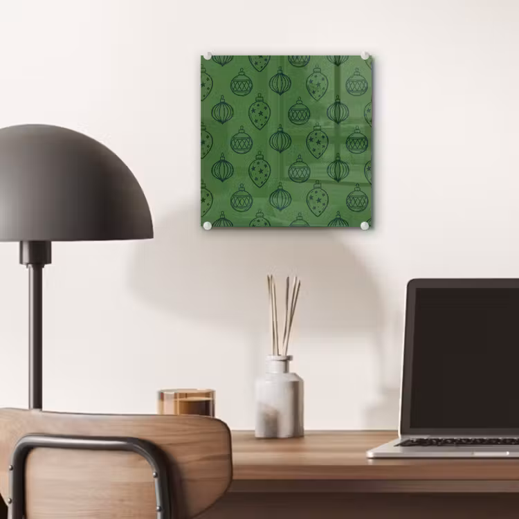 Glas schilderij - Kerstbal - Kerst - Groen — 7