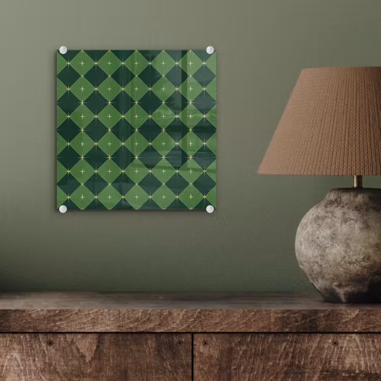 Glas schilderij - Ster - Groen - Kerst — 4