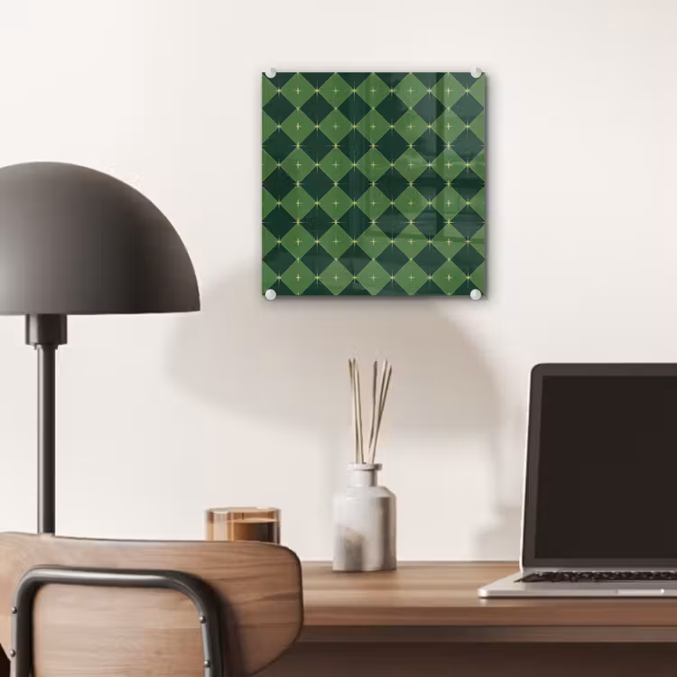 Glas schilderij - Ster - Groen - Kerst — 7