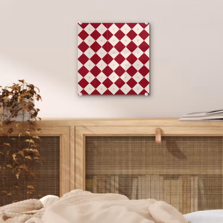Glas schilderij - Ster - Roze - Rood - Kerst — 5