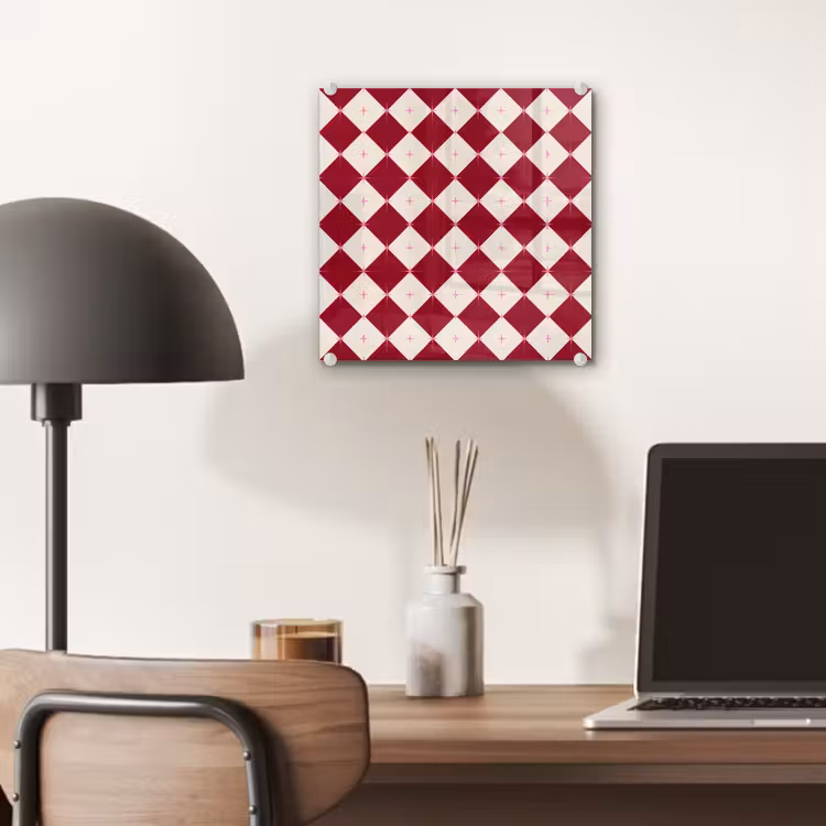 Glas schilderij - Ster - Roze - Rood - Kerst — 7