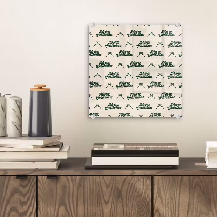Glas schilderij - Tekst - Groen - Strik — 2