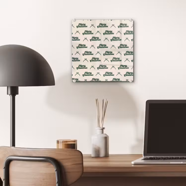 Glas schilderij - Tekst - Groen - Strik — 7