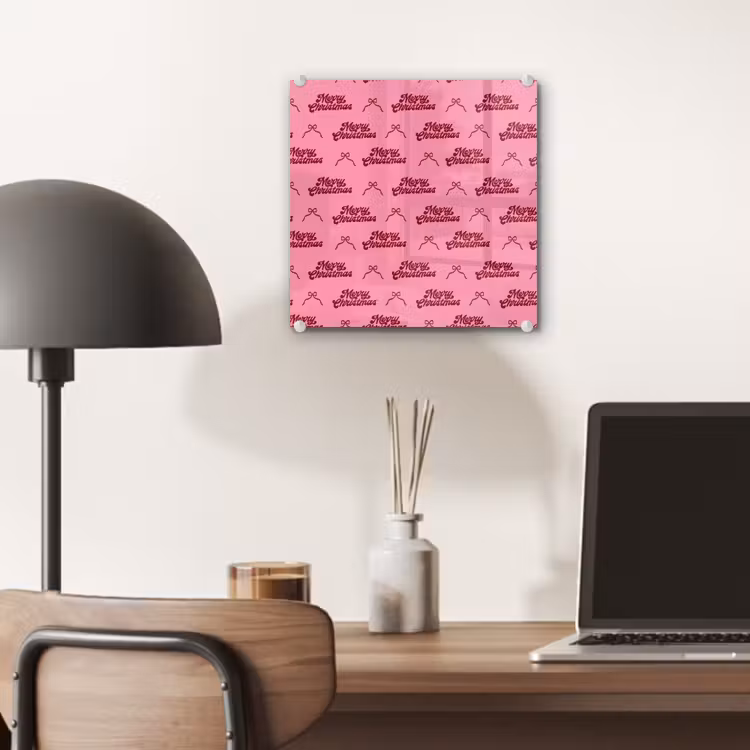 Glas schilderij - Tekst - Roze - Rood - Strik — 7