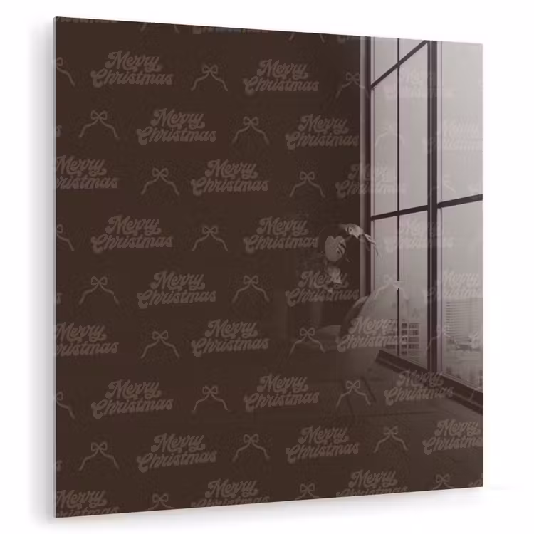 Glas schilderij - Tekst - Bruin - Strik — 1