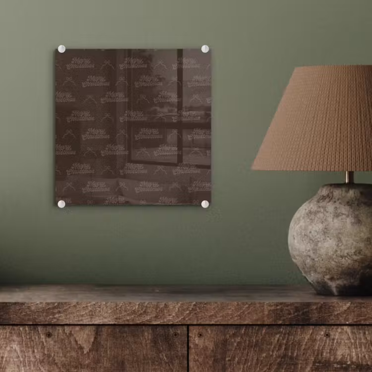 Glas schilderij - Tekst - Bruin - Strik — 4