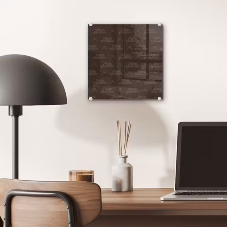 Glas schilderij - Tekst - Bruin - Strik — 7